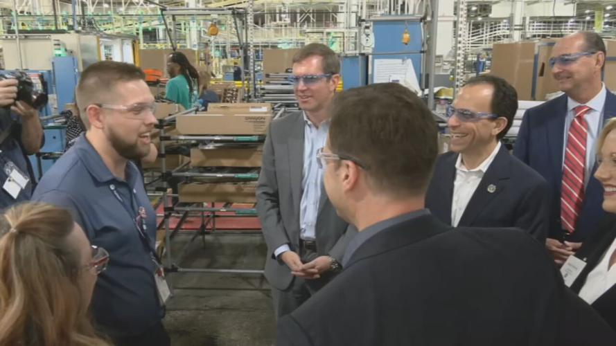 Kentucky Gov. Andy Beshear and Louisville Mayor Craig Greenberg tour GE Appliances