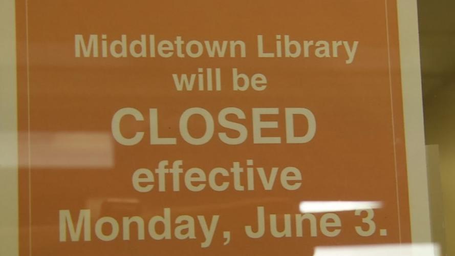 Middletown Library Closure Sign