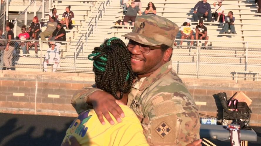 Soldier surprises daughter at Central football game - 9.26.25