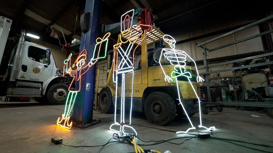 Madison, Indiana decorations created by city fabricator, Dave Kidwell