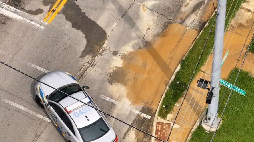 Water main break on South Park Road near South Preston Highway in Louisville