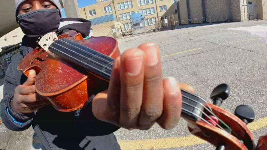 Aaron plays viola