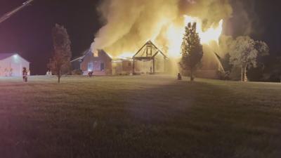 Hillview fire courtesy of Zoneton FPD