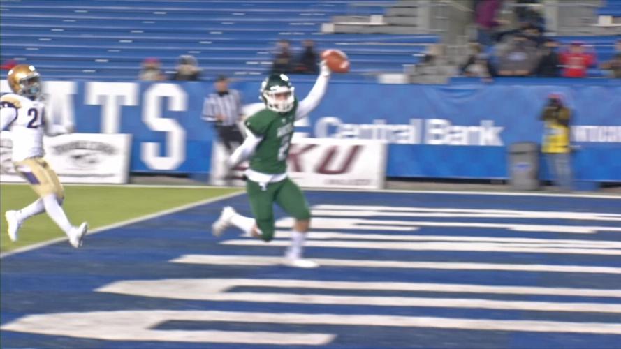 Trinity wide receiver Colin Book celebrates a touchdown during the 6A state championship game
