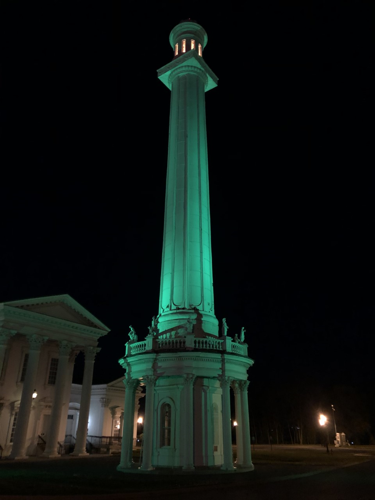 Louisville Water Company tower lit up green to remember COVID-19 fatalities