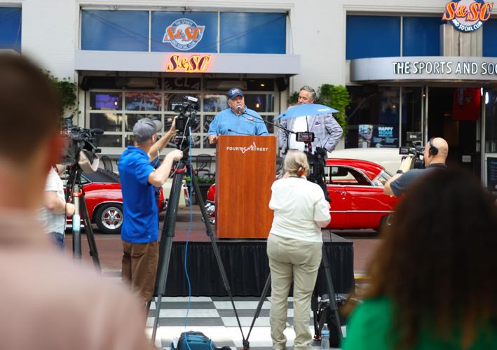 Jerry Kennedy speaks at Fourth Street Live.JPG
