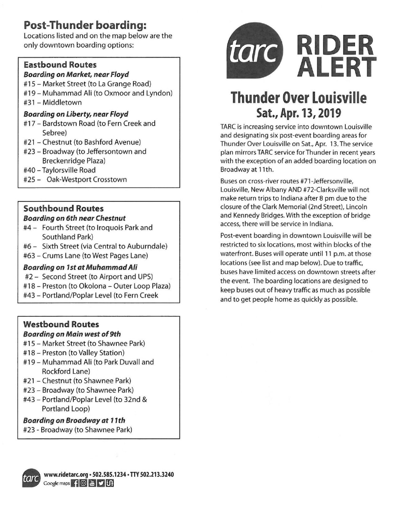 TARC post-Thunder boarding map