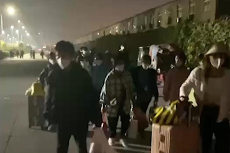 Workers protest at Chinese iPhone factory