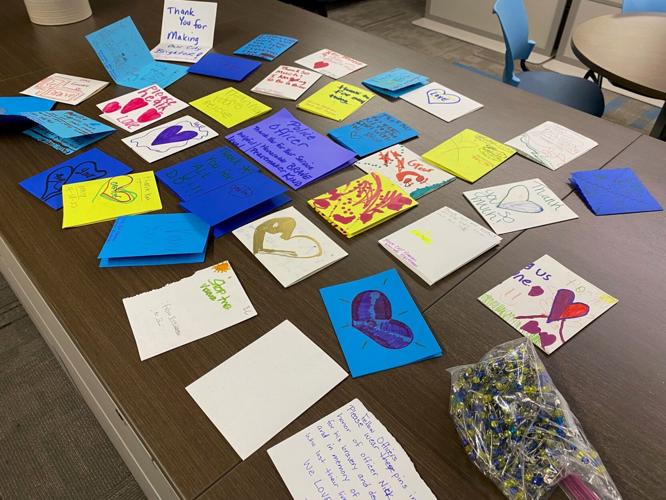 Cards given to LMPD by JCPS students in honor of Officer Nick Wilt