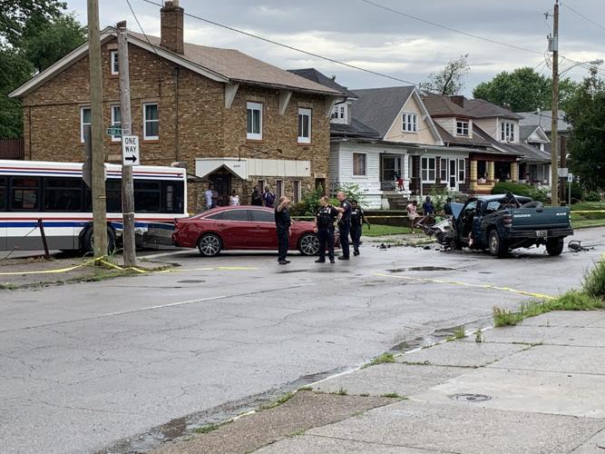 TARC bus crash at South 23rd and West Oak streets (6/8/21)
