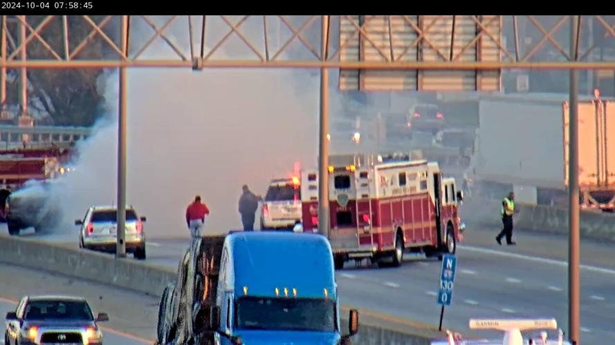 Interstate 65 north car fire