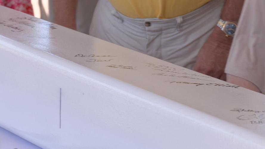 The final steel beam was signed during the May 2, 2022 topping out ceremony for Baptist Heath's new Breckenridge Lane facility