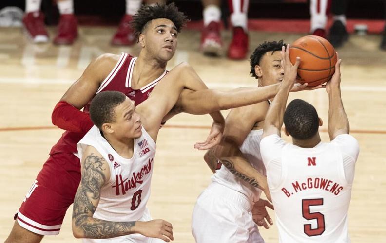 Indiana's Trayce Jackson-Davis reaches for a rebound against Nebraska.jpeg
