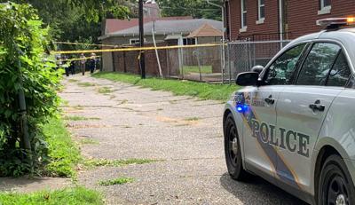Scene of homicide in 4500 block of West Market Street on Aug. 21, 2020