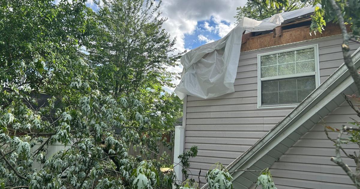 Wdrb Exploding Tree Shively home damaged by falling tree as severe storms rip through ...