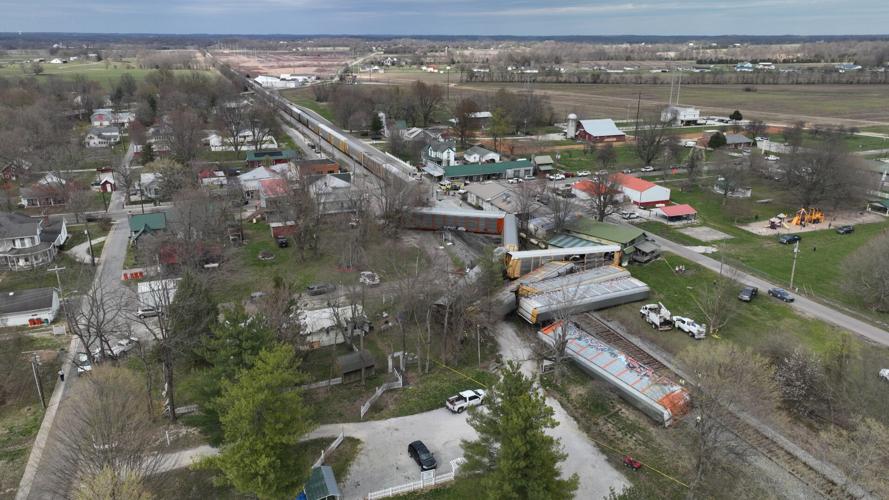 DRONE VIEW OF GLENDALE TRAIN DERAILMENT - 3-16-2023