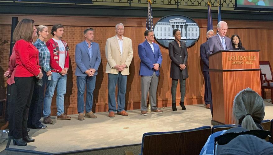 Louisville officials gather on Nov. 4. 2022 to announce details of this year's Light Up Louisville event