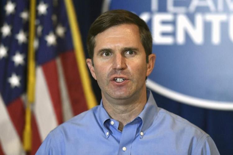 Kentucky Gov. Andy Beshear addresses the media at a news conference at the Kentucky State Capitol.jpeg