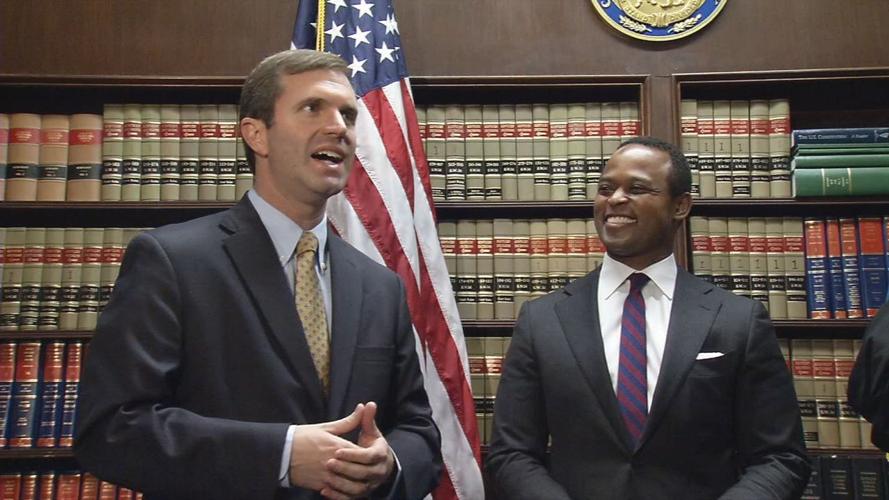 Kentucky Gov. Andy Beshear and Attorney General Daniel Cameron