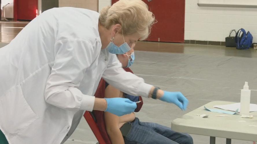 Student gets vaccinated at Seneca HS clinic