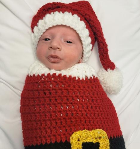 Baptist Health Hardin newborn dressed as Santa