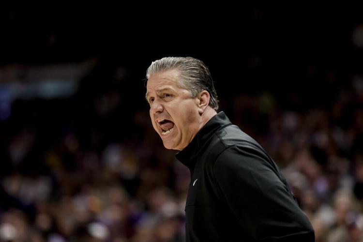 Kentucky head coach John Calipari reacts to a play against LSU