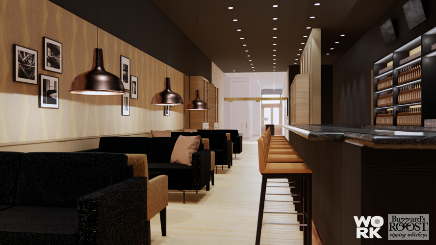 Buzzard's Roost Sipping Whiskeys downtown Louisville micro-distillery rendering