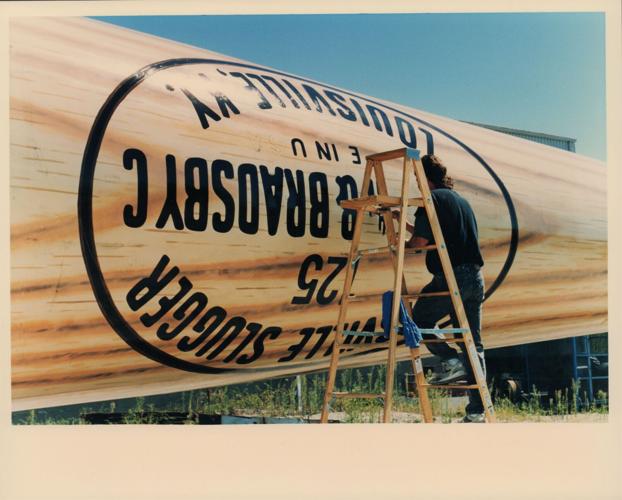Louisville Slugger Big Bat Getting Painted