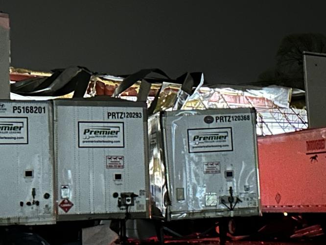 Storm damages - Thoroughbred Transportation trucks 4.3.25