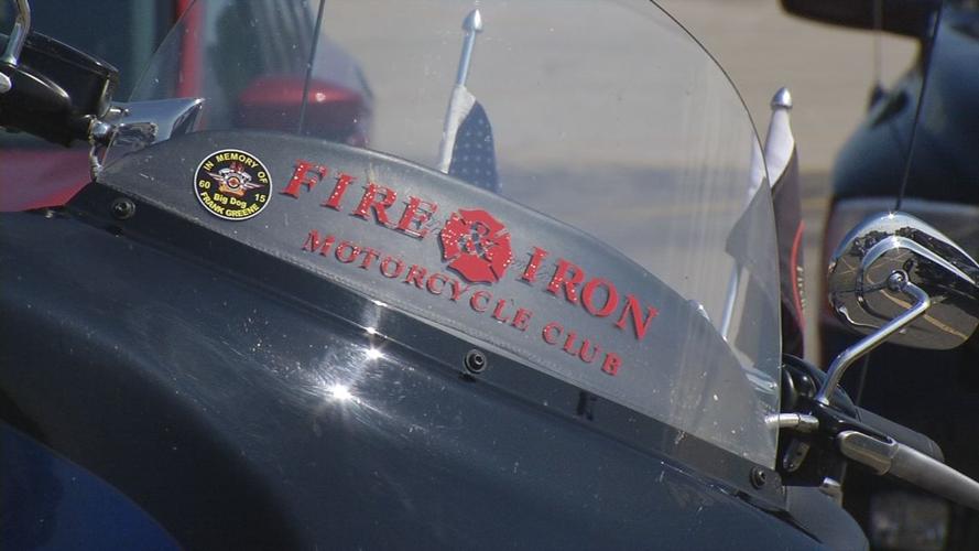 Fire and Iron decal on motorcycle