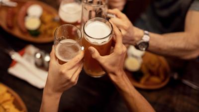 Beer Drinkers at Bar