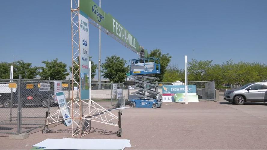 Kroger Fest-a-Ville setup