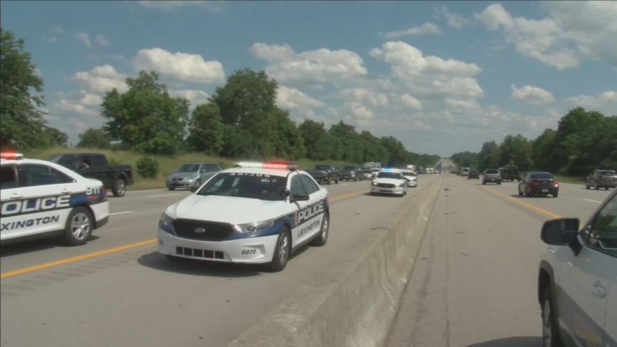 The scene of a fatal car crash near Lexington, Ky.