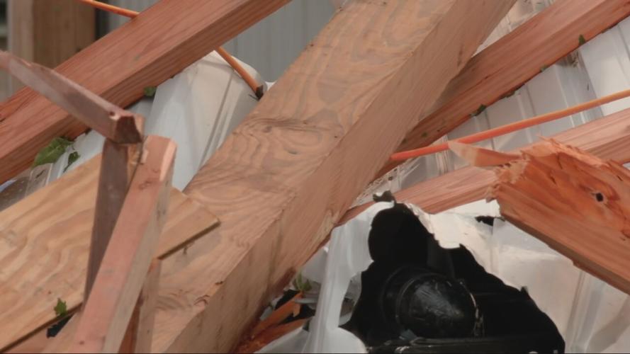 Storm damage in Grayson County, Kentucky