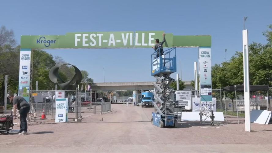 Kroger Fest-a-Ville setup