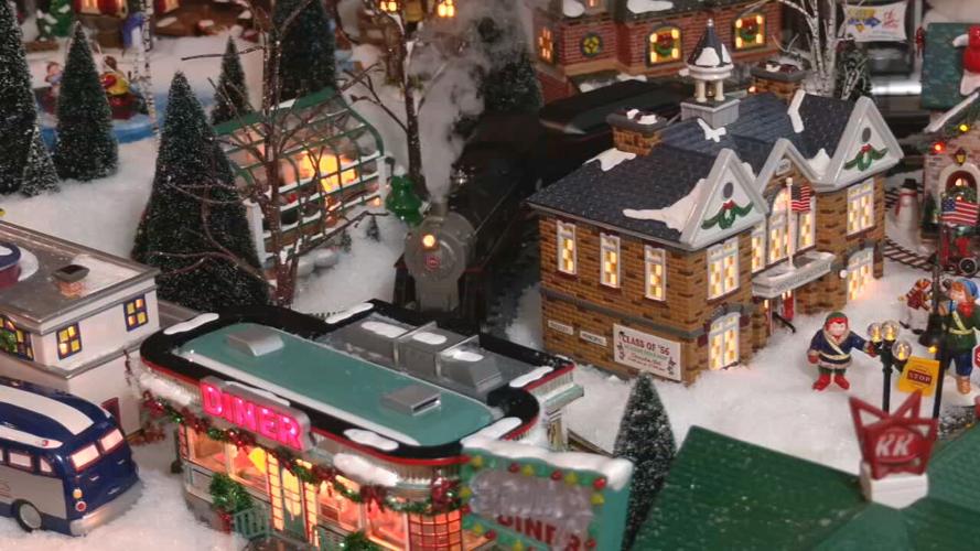 Christmas Village in Chip Polton's basement