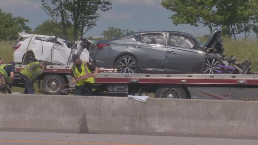 The scene of a fatal car crash near Lexington, Ky.