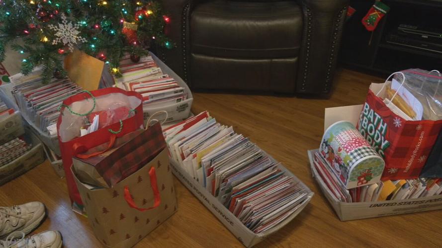 Boxes of Christmas cards for WWII vet Horace Harrod Sr.