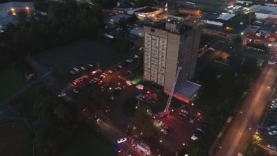 Fire breaks out at Riverview Towers in New Albany
