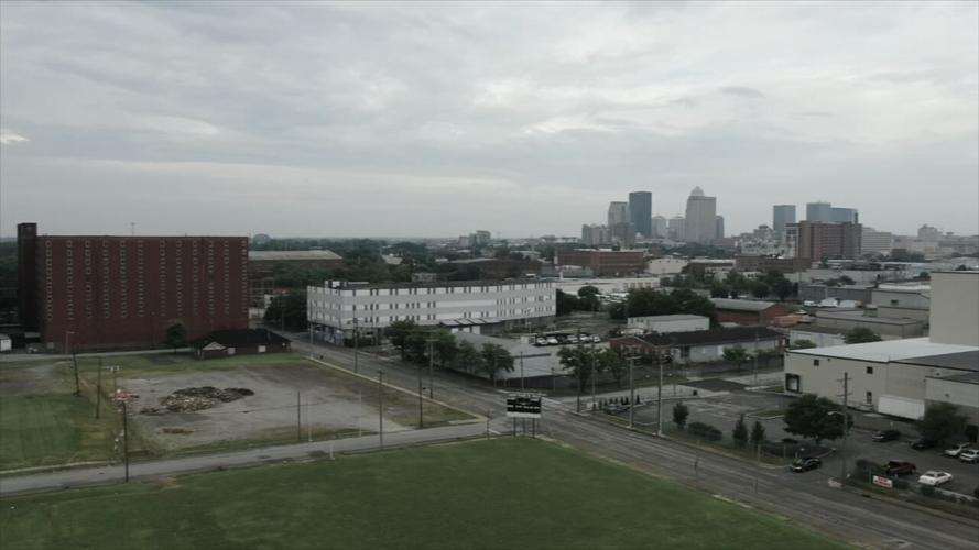 Louisville drone shot from west
