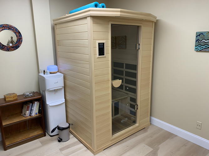 Sauna at Fusion Stretch & Wellness