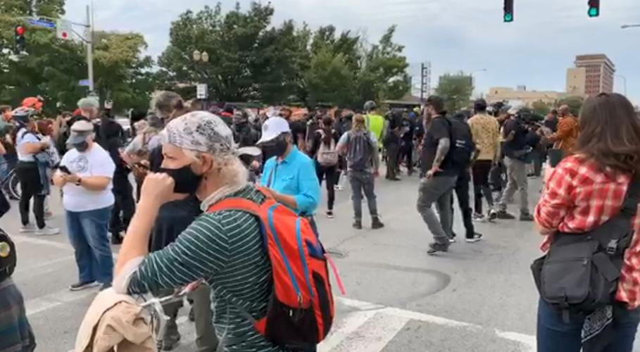 Protest march at 6th and Broadway 3.JPG