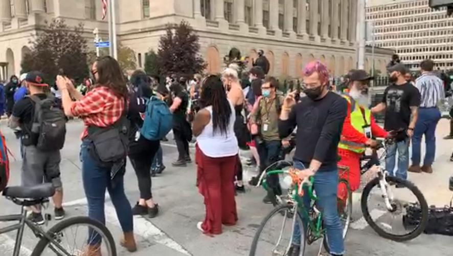 Protest march at 6th and Broadway 2.JPG