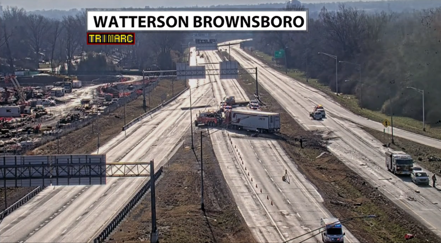 Crews removing semi truck after fatal crash on I-264 near Brownsboro Road