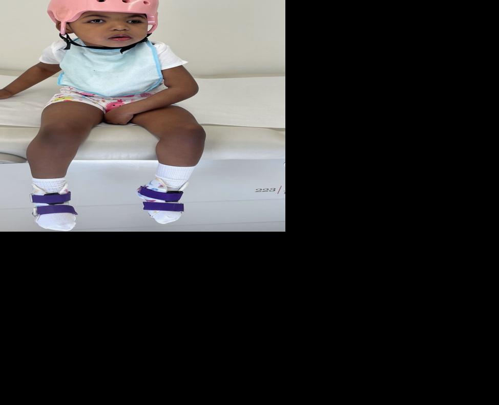 Ocean Robertson in her pink helmet