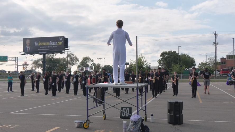 Male High School marching band
