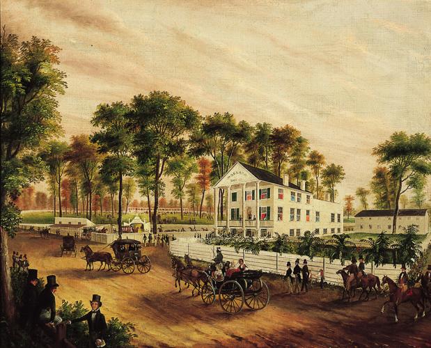 Oakland House and Race Course painting