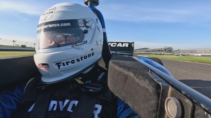 Richard Essex rides in IndyCar at Indianapolis Motor Speedway 5-10-25