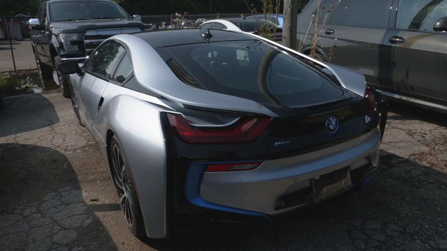 Stolen vehicle at the LMPD tow lot that was recovered from multi-state car theft ring