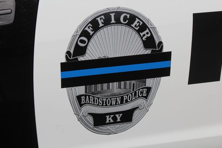 Bardstown Police Department logo with thin blue line for Ofc. Jason Ellis